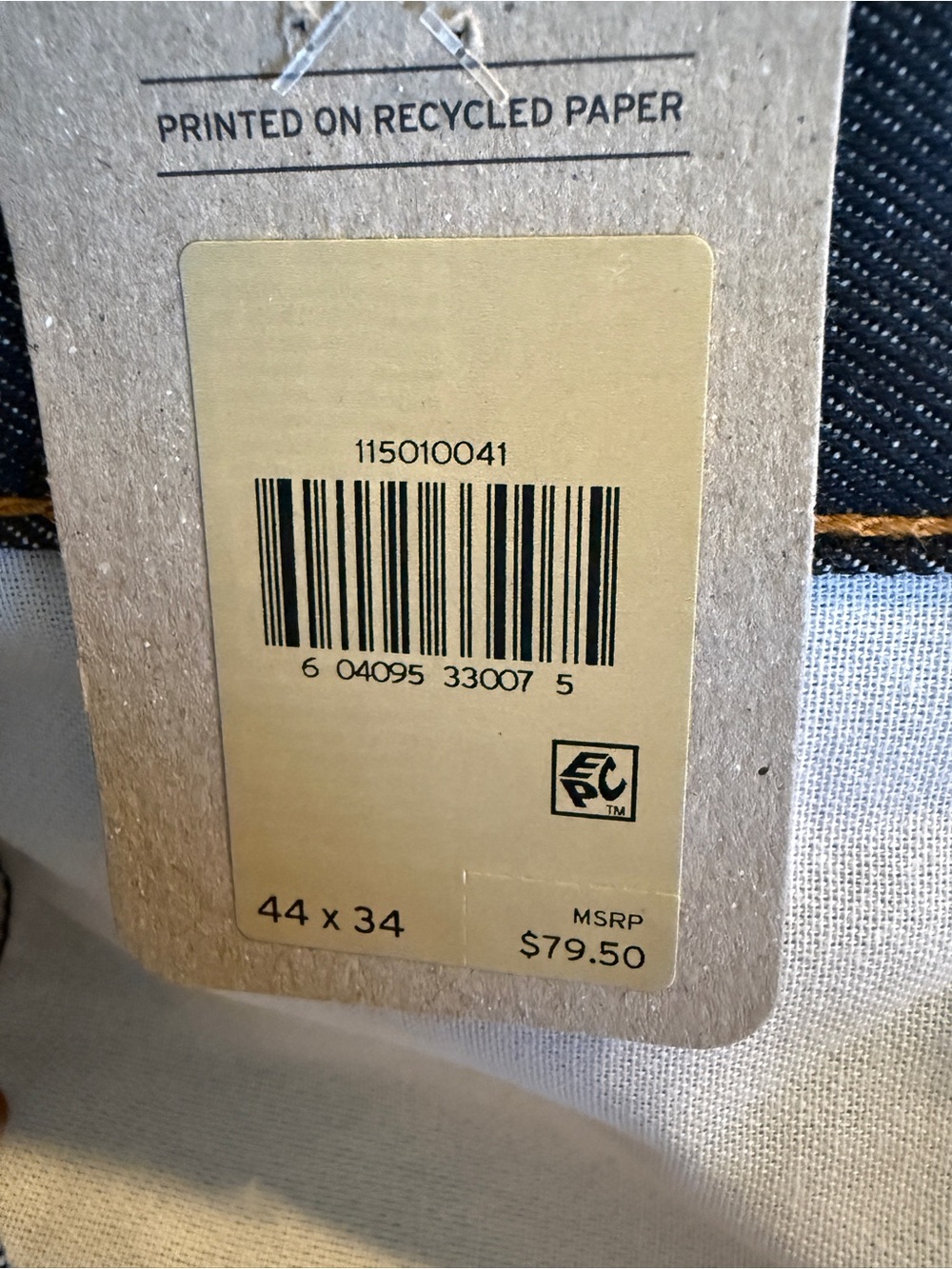 Levi’s NWT 501 Original Fit Jeans 44x34 Dark Wash Indigo Button Fly Straight Leg - Picture 9 of 12